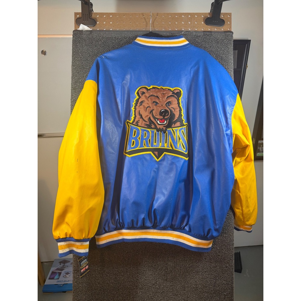 Steve & Barrys Varsity Jacket Mens XL Blue UCLA Bruins Faux Leather Wool Blend